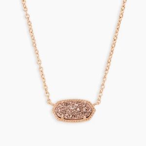 Kendra Scott Elisa Rose Gold Pendant Necklace in Rose Gold Drusy